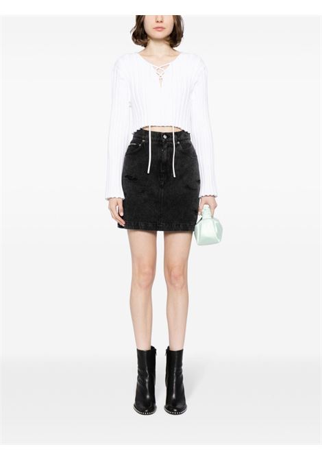 White cropped knit top - women ALEXANDER WANG | 4KC2241014100